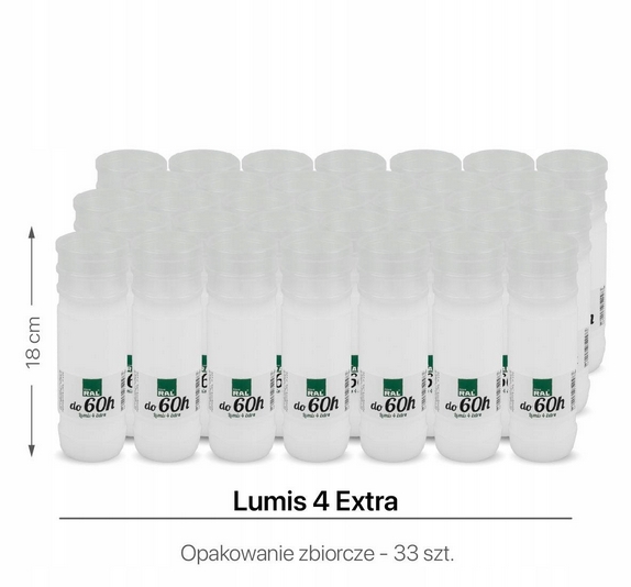 Náplne do svietnikov Lumis 4 Extra 18 cm (balenie 33 ks)